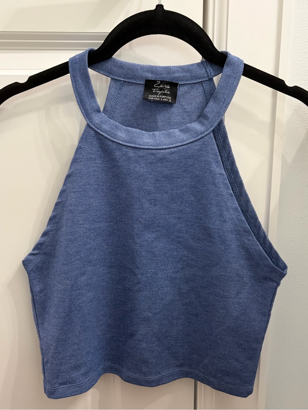 Zara Blue Halter Crop Top
